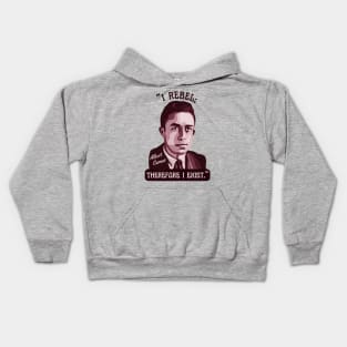 Albert Camus Portrait and Quote Kids Hoodie